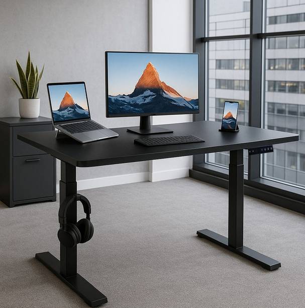 Weahre Electrical height Adjustable Engineered Wood Computer Desk