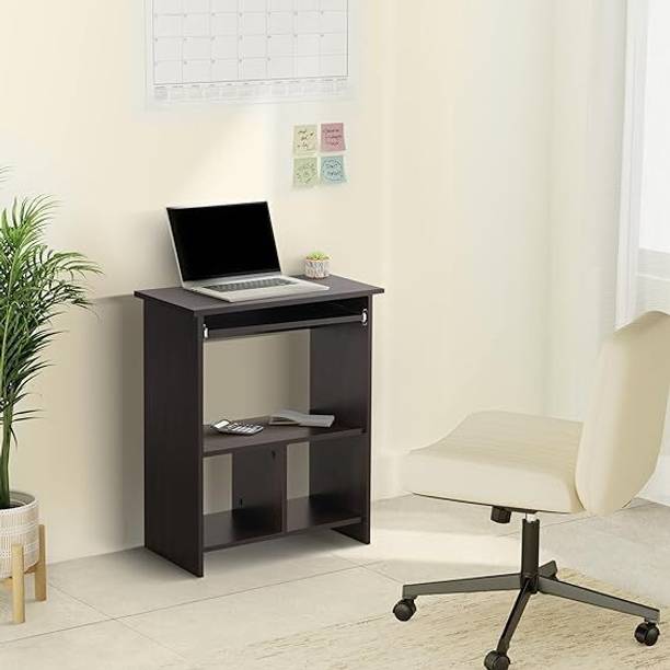 PEDPIX Study Table with Storage Shelves | Modern Design | DIY Assembly Engineered Wood Computer Desk