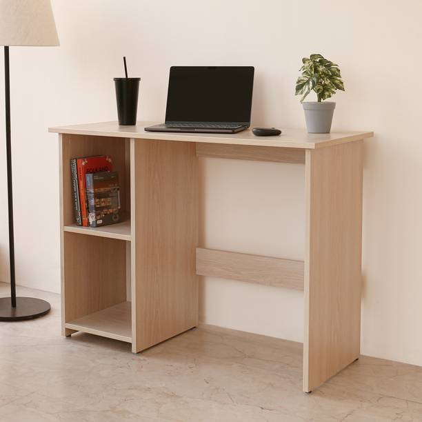 lussomobily lussomobily Study Table with Open Shelves Modern Desk Laptop Computer Table Engineered Wood Computer Desk