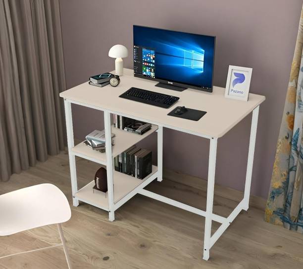 Pazano Atharv Multipurpose Computer table Study desk with shelf 100x60CM Natural 15WW Metal Computer Desk