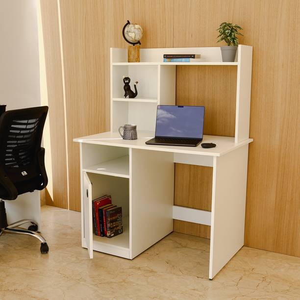 lussomobily lussomobily Computer Desk with Shelves and Cabinet Laptop Study Table Engineered Wood Computer Desk