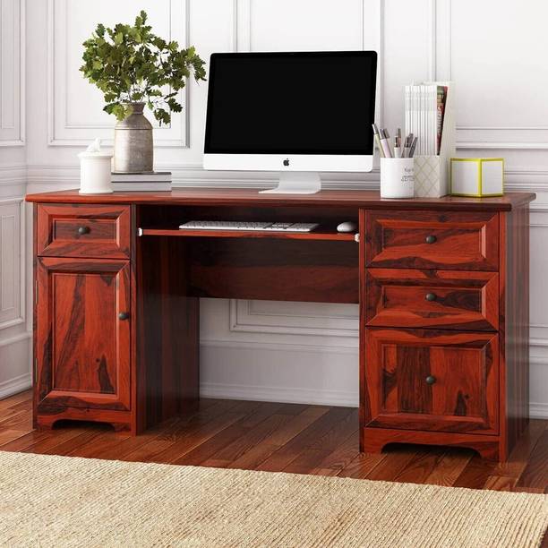 Mamata Wood Decor Computer table, study table, table sheesham wood (Pre-assembled -Free Standing) Solid Wood Computer Desk