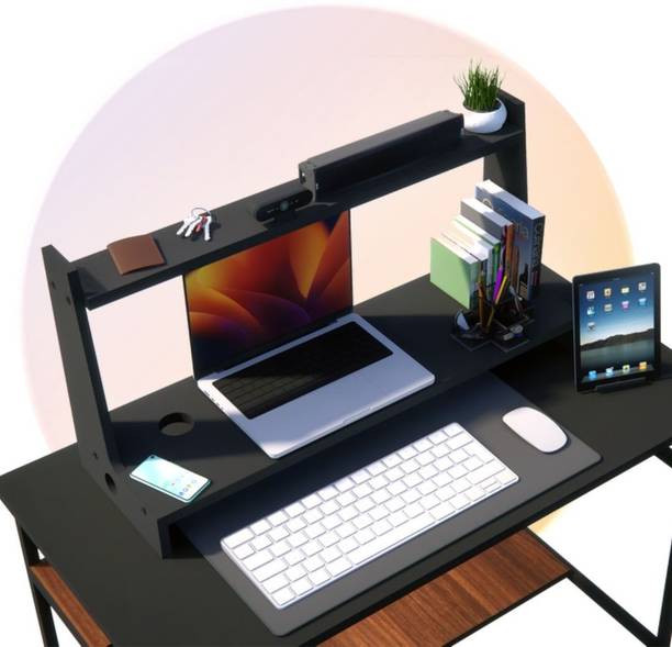 HEARTSEA HEARTSEA L- MONITOR RISER STAND/ LAPTOP STAND(90cms wide) Ergonomic Engineered Wood Workstation