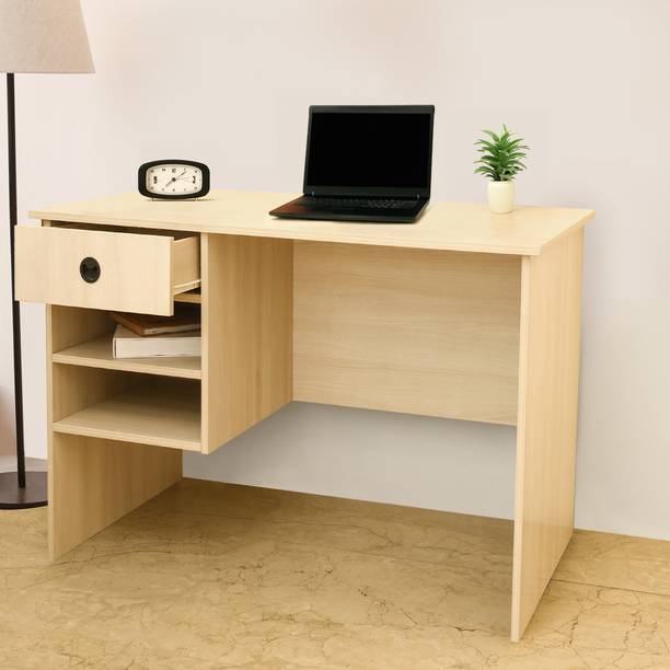 lussomobily lussomobily Computer Desk with Drawer and Shelves Laptop Study Table Engineered Wood Computer Desk