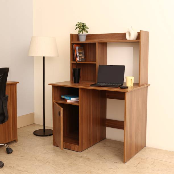 lussomobily lussomobily Computer Desk with Shelves and Cabinet Laptop Study Table Engineered Wood Computer Desk