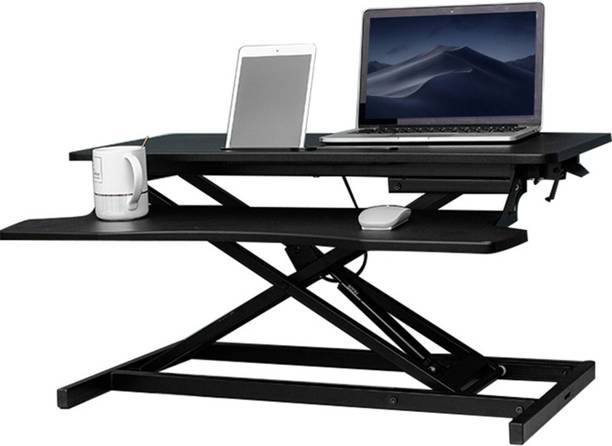 SYGA Height Adjustable Standing Table Computer Lifting Desk 91 X 55 X 17 cm (Black) Solid Wood Computer Desk