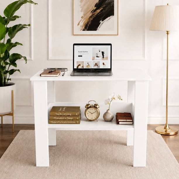 Callass Multipurpose Portable Study Desk with Hutch Storage & Shelves for Home Office Engineered Wood Multipurpose Table