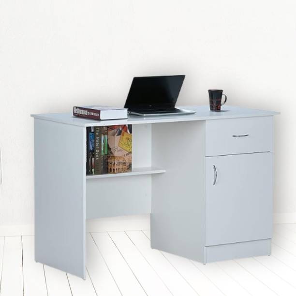 Woodlore WoodLaore White Engineered Wood Study & Computer Table and Office Desk Engineered Wood Computer Desk