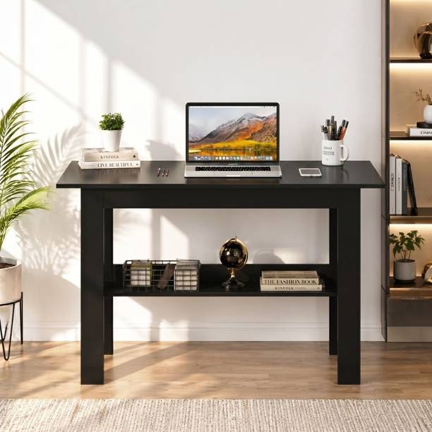 Callass Multipurpose Portable Study Desk with Hutch Storage & Shelves for Home Office Engineered Wood Multipurpose Table