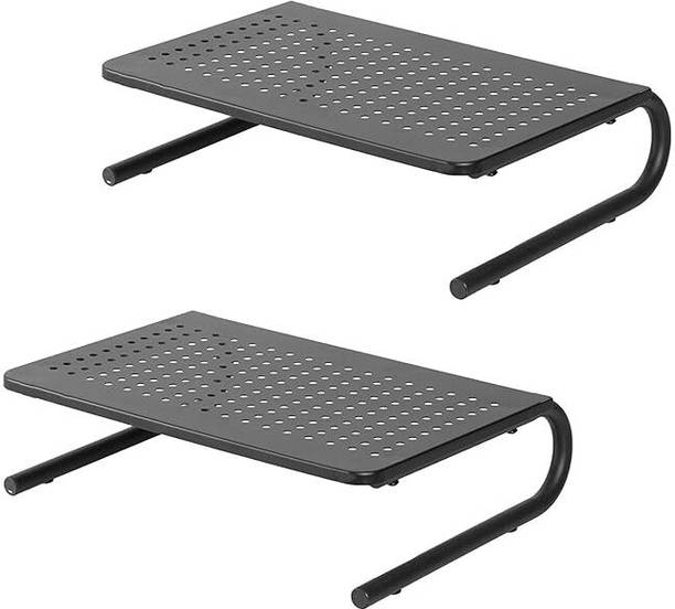 Indian Decor 297760 Steel Mesh Monitor Stand 2 Pack - Vented Metal Desktop Riser for Computer Metal Computer Desk