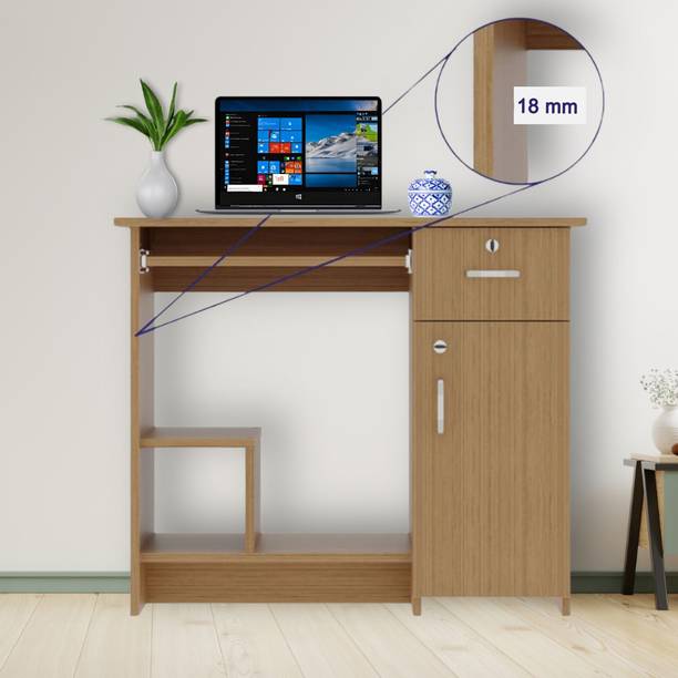 woodcom Computer Table with Storage Shelves Perfect for Home & Office Engineered Wood Computer Desk