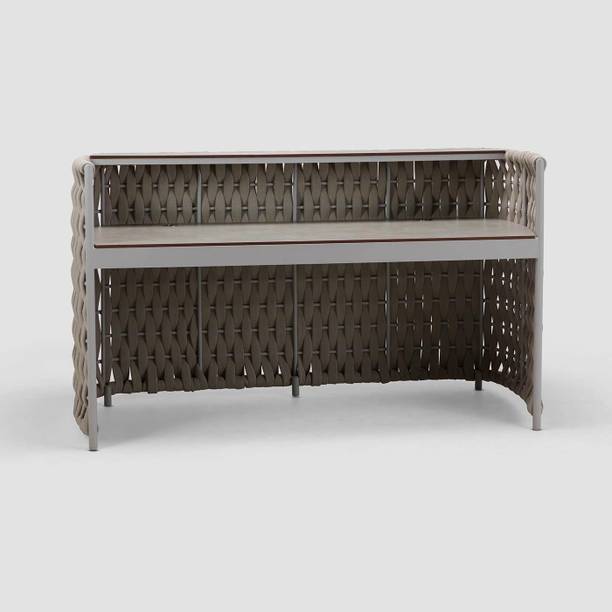 Mymigos Reception Table Solid sheesham Iron/Rope Computer Table Metal Computer Desk