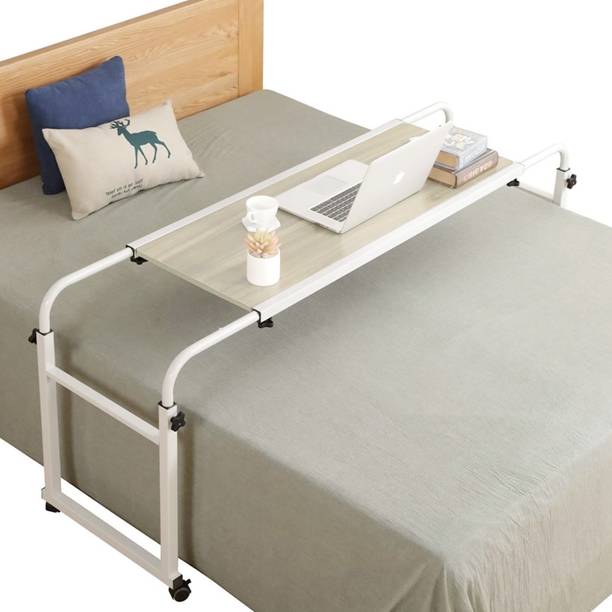 Livzing Livzing Multipurpose Height Adjustable Table With Wheels- White Maple Engineered Wood Computer Desk