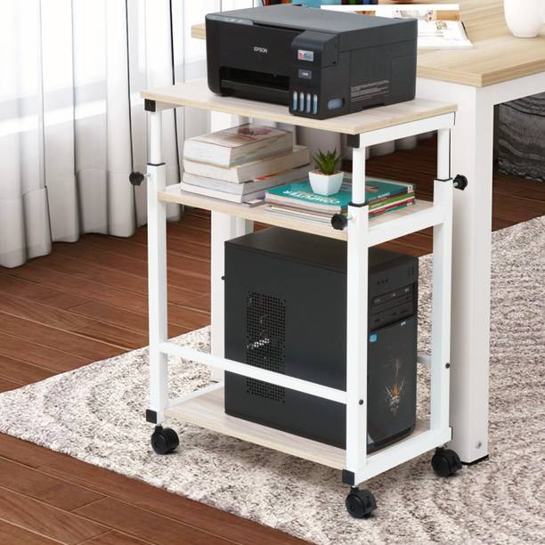 Livzing 3 tier Height Adjustable Printer Holder Cart with Rolling Wheels Engineered Wood Workstation