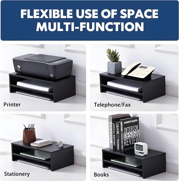 Dime Store Dime Store Wooden Monitor Stand with Storage Organizer For Desk, Tables, Office Solid Wood Computer Desk