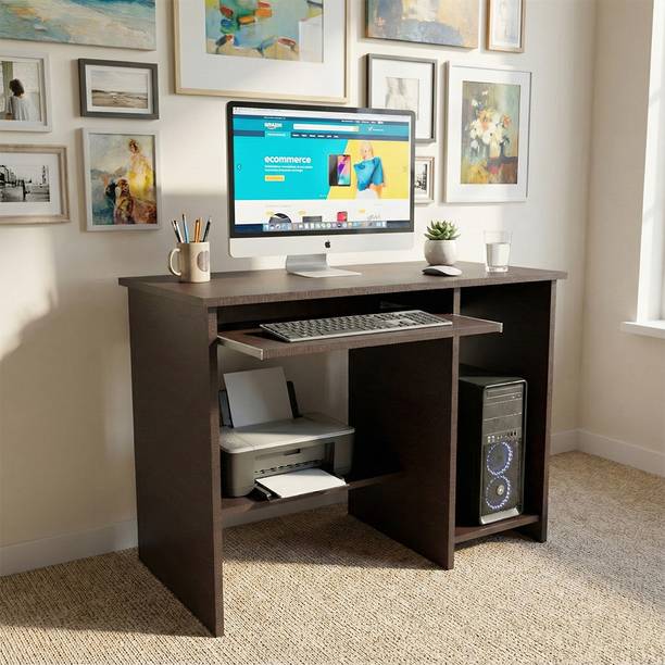 NITYAM Premium Quality Computer Table With Keyboard Tray For Storage Home Office Engineered Wood Computer Desk