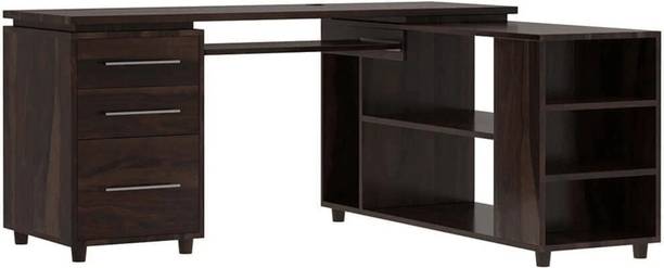 HOME NEST Sheesham Wood Computer table with Cabinet & shelfs ,Work Desk Multipurpose Solid Wood Computer Desk