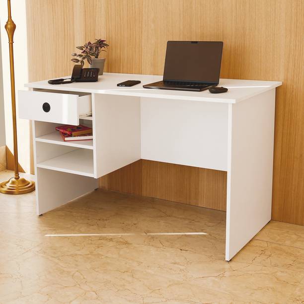 lussomobily lussomobily Computer Desk with Drawer and Shelves Laptop Study Table Engineered Wood Computer Desk