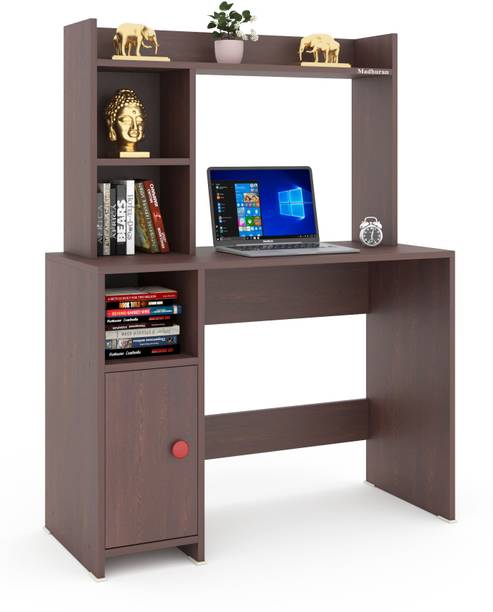 Madhuran Engineered Wood Computer Table with Storage Shelf (Matte, Wenge) Engineered Wood Computer Desk