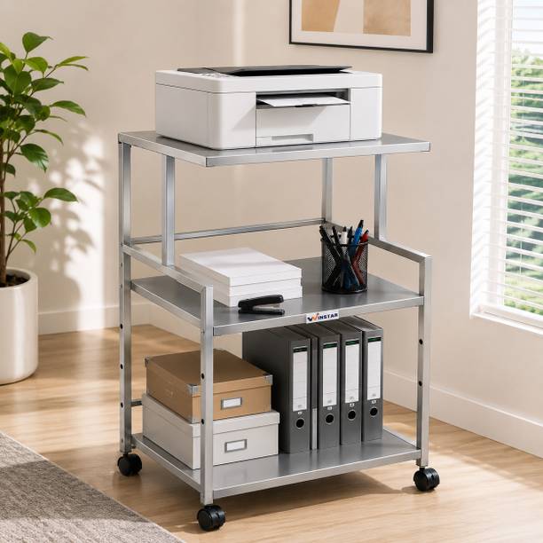 Winstar 3-Tier Printer Stand, Solid & Sturdy, Modern Look, Space Saving | Metal Computer Desk