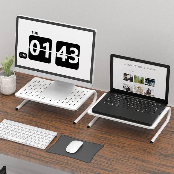 Soopii Metal Monitor Stand Riser Vented Metal Base, 1 Tier Desk Stand Metal Computer Desk