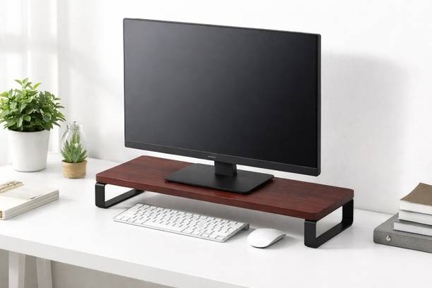 LHD Monitor stand Solid Wood Workstation