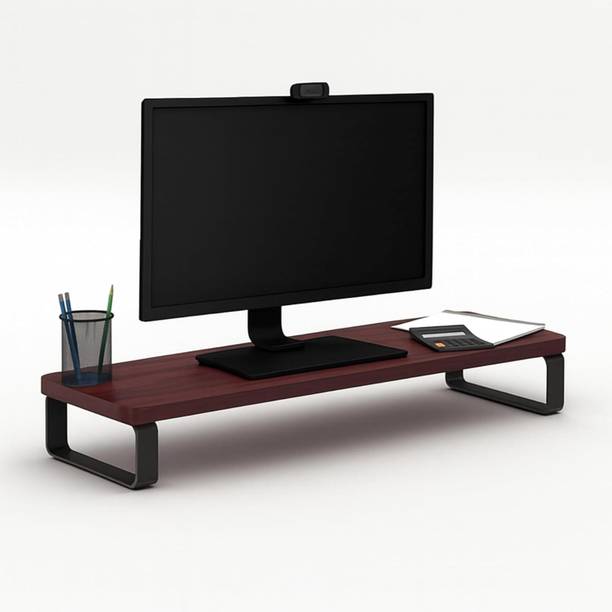 Houit Handicrafts 1 White Monitor Stand monitor stand Iron, Wooden Desk Stand Laptop Stand Compatible with 40 - 44cm, 36 - 39cm Laptops