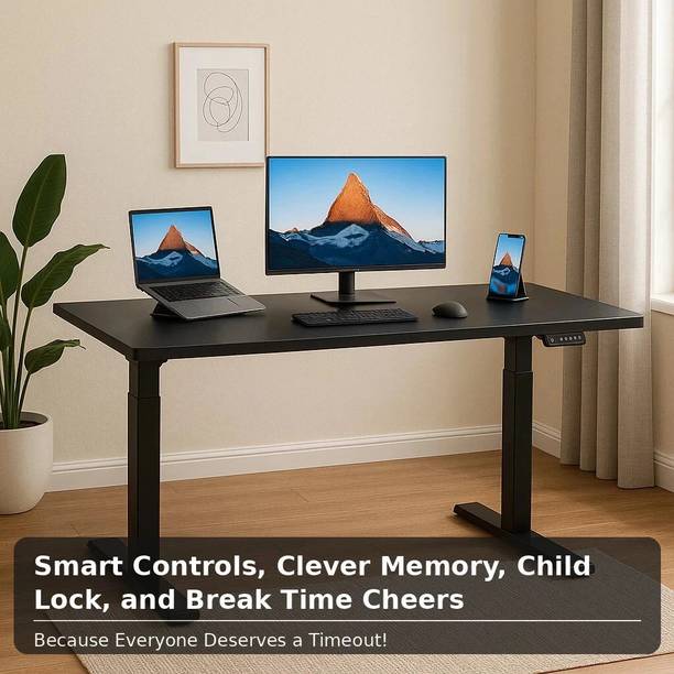 Weahre Electrical height Adjustable Engineered Wood Computer Desk