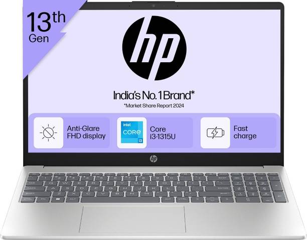 HP MS Office 2024 Intel Core i3 13th Gen 1315U - (8 GB/512 GB SSD/Windows 11 Home) fd0465TU Thin and Light Laptop