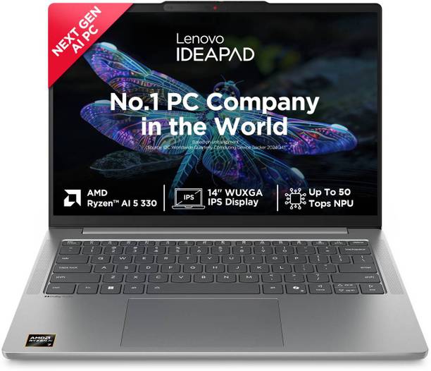 Lenovo IdeaPad Slim 5 AMD Ryzen AI 5 Quad Core AI 5 330 - (16 GB/512 GB SSD/Windows 11 Home) 14AKP10 Thin and Light Laptop