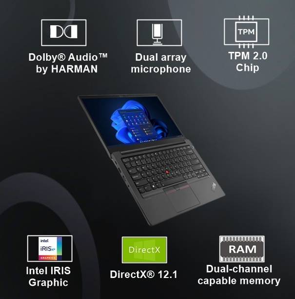 Lenovo ThinkPad E14 Intel Core i7 12th Gen 1255U – (16 GB/1 TB SSD/Windows 11 Home) TP E14 Gen 4 Thin and Light Laptop  (14 Inch, Black, 1.59 Kg, With MS Office)