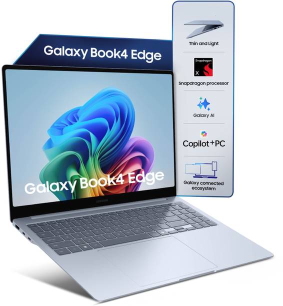 Samsung Galaxy Book4 Edge Series Copilot AI-PC Full Metal Chasis Qualcomm Snapdragon X - (16 GB/512 GB SSD/Windows 11 Home) NP750XQB-KA1IN Thin and Light Laptop