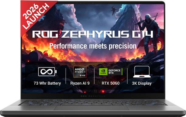 ASUS ROG Zephyrus G14 OLED (2026) AMD Ryzen AI 9 10 Core 465 - (32 GB/2 TB SSD/Windows 11 Home/8 GB Graphics/NVIDIA GeForce RTX 5060/120 Hz) GA403GM-SY132WS Gaming Laptop