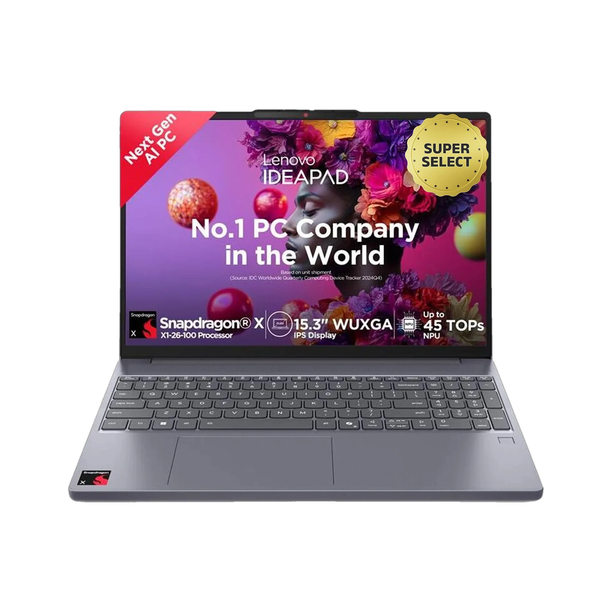 Lenovo IdeaPad Slim 3 Next Gen AI PC WUXGA IPS Copilot + PC with 1Yr ADP Snapdragon X - (16 GB/512 GB SSD/Windows 11 Home) 15Q8X10 Thin and Light Laptop