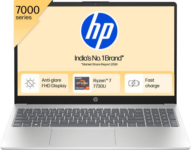 HP 15 Laptop with Backlit Keyboard & MSO'2024, AMD Ryzen 7 Octa Core 7730U - (16 GB/512 GB SSD/Windows 11 Home) 15-fc0390AU | 15-fc0761AU Thin and Light Laptop
