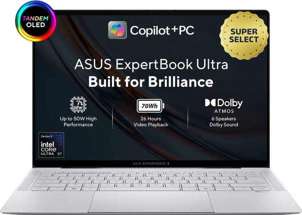 ASUS ExpertBook Ultra Full Metal Nano Ceramic Coating, TOLED with Touchscreen Copilot Intel Core Ultra X7 358H - (64 GB/2 TB SSD/Windows 11 Home) B9406CAA-TH0934WS Thin and Light Laptop