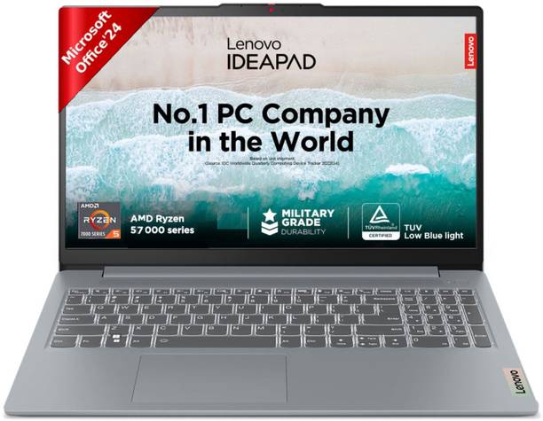 Lenovo IdeaPad Slim 3 with 1Yr ADP AMD Ryzen 5 Quad Core 7520U - (16 GB/512 GB SSD/Windows 11 Home) 15AMN8 Thin and Light Laptop