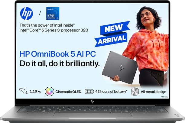 HP Omnibook 5 2k OLED Intel Core 5 Series 3 320 - (8 GB/512 GB SSD/Windows 11 Home) 14-mh0017TU Laptop