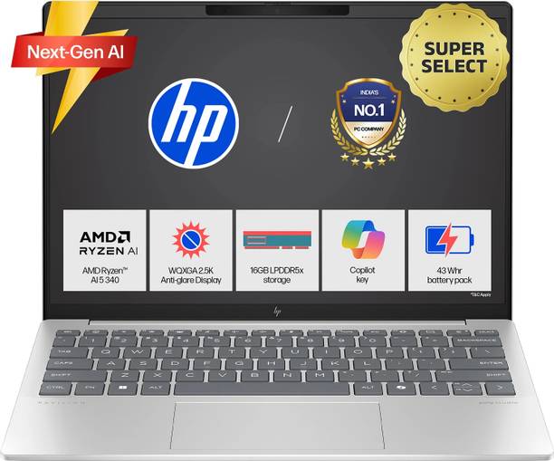 HP HP OmniBook 7 Aero (Previously Pavilion Aero) AMD Ryzen AI 5 Hexa Core AI 5 340 - (16 GB/512 GB SSD/Windows 11 Home) 13-bg1678AU Thin and Light Laptop