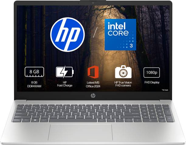 HP 15 (i3 14th Gen) Intel Core 3 100U - (8 GB/512 GB SSD/Windows 11 Home) 15-fd1253TU/ 15-fd1225TU Thin and Light Laptop