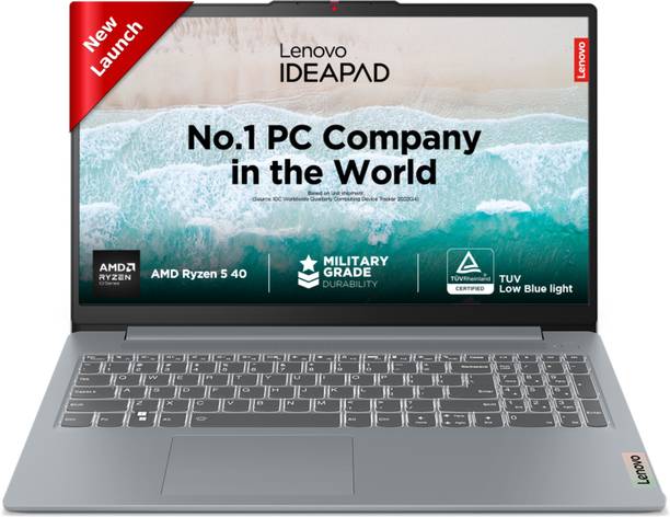 Lenovo IdeaPad Slim 3 with 1Year ADP AMD Ryzen 5 40 - (16 GB/512 GB SSD/Windows 11 Home) 15AMN8 Laptop