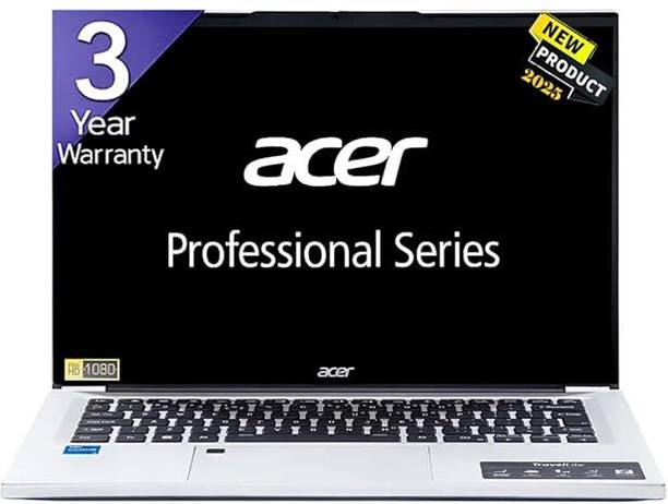 Acer Professional 14, Intel Core i7 13th Gen 1355U with Turbo Boost, 3 Year Warranty, with Fingerprint and Backlit Keyboard - (16 GB/1 TB SSD/Windows 11 Pro) TL14-52M Thin and Light Laptop