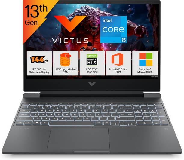 HP Victus Intel Core i5 13th Gen 13420H - (16 GB/512 GB SSD/Windows 11 Home/6 GB Graphics/NVIDIA GeForce RTX 3050/144 Hz) 15-fa2700TX Gaming Laptop