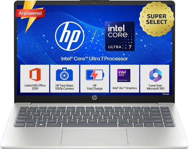 HP 14 AI PC Intel Core Ultra 7 155H - (16 GB/512 GB SSD/Windows 11 Home) 14-ep1151TU/14-gr1036TU Thin and Light Laptop