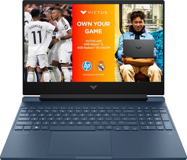 HP Victus gaming AMD Ryzen 5 Hexa Core 5600H - (8 GB/512 GB SSD/Windows 11 Home/4 GB Graphics/AMD Radeon RX 6500M/60 Hz) 15-fb0147AX Gaming Laptop
