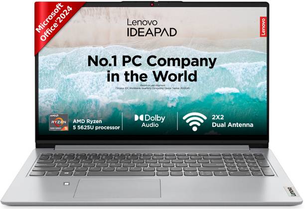 Lenovo MSO'2024 AMD Ryzen 5 Hexa Core 5625U - (16 GB/512 GB SSD/Windows 11 Home) 15ALC7 Thin and Light Laptop