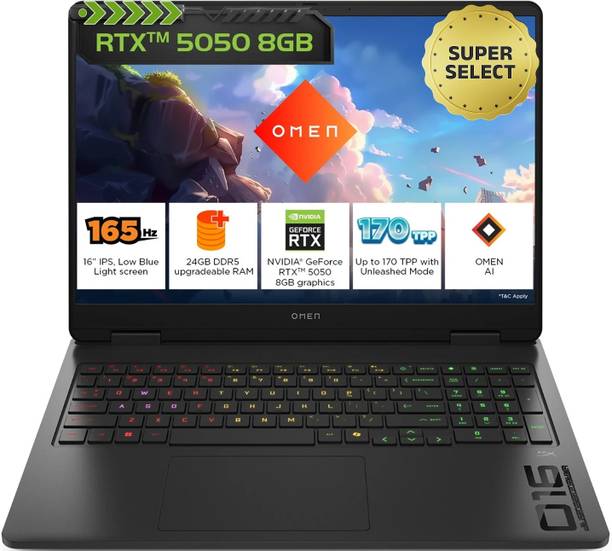 HP OMEN Intel Core 7 240H - (24 GB/1 TB SSD/Windows 11 Home/8 GB Graphics/NVIDIA GeForce RTX 5050) 16-am0277TX Gaming Laptop