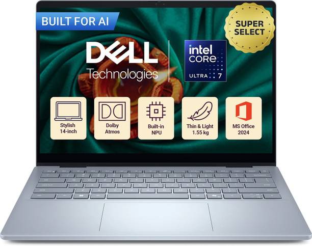 DELL 14 Plus Backlit Keyboard, Fingerprint reader Intel Core Ultra 7 256V - (16 GB/512 GB SSD/Windows 11 Home) DB14250 Thin and Light Laptop