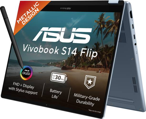 ASUS Vivobook S14 Flip OLED (2026) with Touch Screen, Snapdragon Snapdragon X - (8 GB/512 GB SSD/Windows 11 Home) TP5408QA-U2093WS Thin and Light Laptop