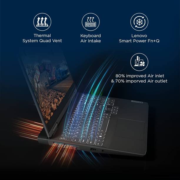 Lenovo AMD Ryzen 7 Octa Core – (16 GB/512 GB SSD/Windows 11 Home/4 GB Graphics/NVIDIA GeForce GTX GTX 3050) 15ARH7 Gaming Laptop  (15.6 inch, Onyx_grey, With MS Office)